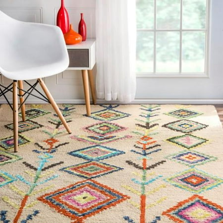 Nuloom Contemporary Hand Tufted Wool Moroccan Triangle Multi Rug 4 This On Opens A Dialog That Displays Additional Images For Product With The Option To Zoom In Or Out
