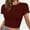 Wine, variant on ZZwxWA Women Basic Solid Crop Tops Custom Baby Tee Short Sleeve Shirt Workout Slim Fit T-Shirt Y2K Women's Shirts Casual Crewneck Shinny Lightweight Layer Yoga Blouses