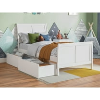 Portland Platform Bed with Matching Foot Board with 2 Urban Bed Drawers, Multiple Colors, Multiple Sizes