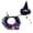 A, variant on Halloween Witch Costume for Cats – Lace Scarf Pointed Hat Set, Adjustable Elastic Fits Kittens & Small Cats, Purple Photo Prop