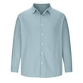 thumbnail image 4 of Men's Lightweight Jackets Casual Turn-down Collar Button Shirt Blouse Light Blue XL, 4 of 6