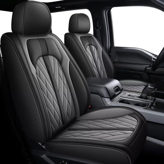LAONNVIR Seat Covers Full Set Fit for Ford F150 2009-2026, F250 F350 F450 2017-2026 5-Seat Truck Seat Covers Custom Waterproof Leather