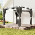 thumbnail image 3 of Outsunny 10' x 10' Patio Pergola with Retractable Canopy, Light Grey, 3 of 10