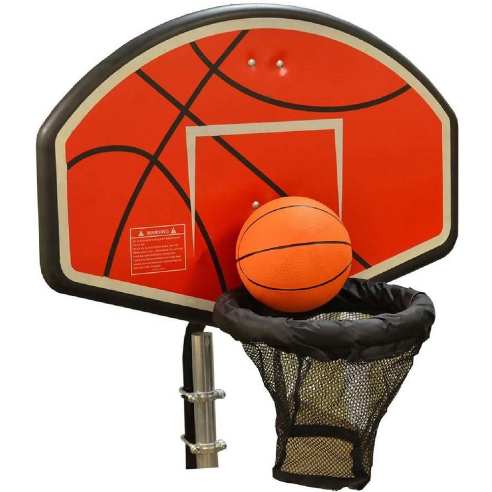 Wesfital Trampolin Basketball Hoop with Mini Basketball and Pump Easy to Assemble Suitable for Curved and Straight Pole