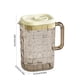 thumbnail image 3 of Vaso de acero inoxidable con tapa y asa, jarrón de vidrio transparente de 2000 ml con borde, para bar en casa, incluye tres vasos, gran capacidad, para bebidas frías, para fiestas, material, 3 of 9