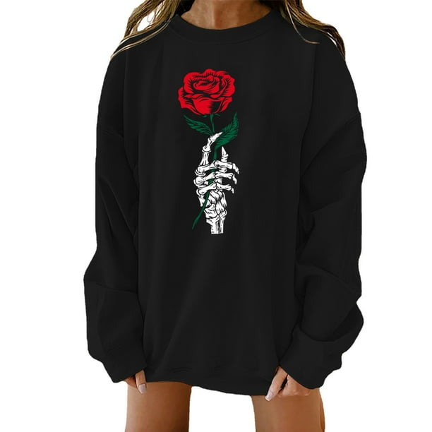Sudadera Para Mujer Camisas Erógenas de Invierno Cuello Redondo Manga Larga Tops Impreso Regular Sudadera Blusa Odeerbi ODB128610
