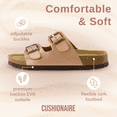 thumbnail image 5 of Cushionaire Lane Cork Footbed Sandals for Women – Comfortable Double Buckle Slip-On with Genuine Suede Footbed & Arch Support Slides for Women Footwear, 5 of 13