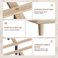 thumbnail image 6 of Bestier Queen Bed Frame with Wingback Headboard, Corduroy Upholstered Platform Bed with Wood Slats, No Box Spring Needed, Taupe, 6 of 10