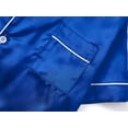 thumbnail image 3 of Beezizac Satin Pajamas for Girls - Royal Blue Cute Silky Short Sleeves & Pants Sleepwear PJ Set Size 16, 3 of 7
