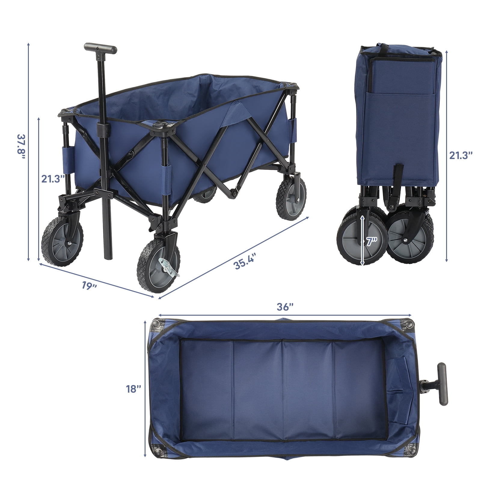 Zimtown Collapsible Wagon Folding Wagon Utility Wagon Cart,Blue