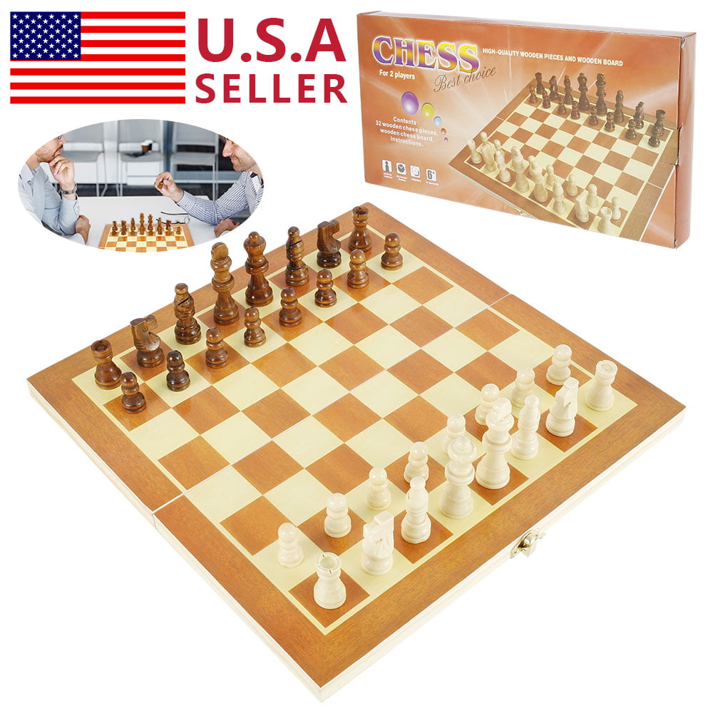 NEW MAGNETIC QUALITY CHESS SET.EUROPEAN MADE FOLDING  WOODEN BOARD 