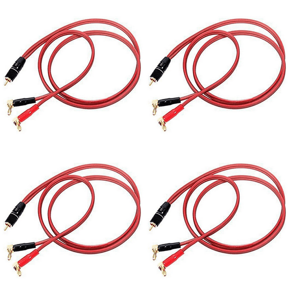 4X Banana Plug to RCA Speaker Cable,Speaker Wire RCA Male to Banana Plugs(2Banana) 4N OFC HiFi Speaker Wire 2M