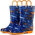 thumbnail image 2 of Puddle Play Waterproof Black And Green Dinosaurs PVC Rain Boots Easy-On Handles - Size 11 Little Kid, 2 of 6