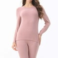thumbnail image 2 of JIKNTTR Thermal Underwear Set For Women Long Johns Lined Base Layer Top Bottom Set 2 Piece Fashionable Breathable Soft Pajama Set Slim Thermal Underwear for Women, 2 of 4