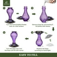 thumbnail image 4 of Kingsyard Glass Hummingbird Feeder 24 Ounces, 6 Feeding Ports, Ant Moat Included, Purple, 4 of 8