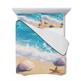 thumbnail image 7 of Coastal Beach Full Size Down Alternative Comforter, Lightweight Comforter Quilt Bedding Set with Pillow Shams Nautical Ocean Starfish Shells Sea Waves All Seasons Bed Comforter Duvet Insert 78"x90", 7 of 7