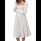 thumbnail image 4 of Vestido Midi Informal de Larga con Cuello Cuadrado para Mujer, Moda de y Otoño S, 4 of 10