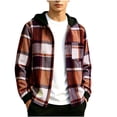 thumbnail image 2 of Mifsaly Boys Flannel Shirts Plaid Long Sleeve Hooded Jacket with Chest Pocket Kids School Play Casual Fall Winter Coat Outerwear, 2 of 9