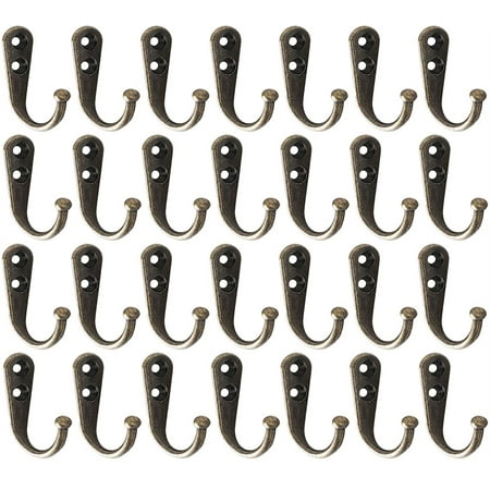 

Heldig We All 28 Pieces Wall Mounted Coat Hook Robe Hooks Cloth Hanger Coat Hanger Coat Hooks for Bath Kitchen Garage Single Coat Hanger (Black)B