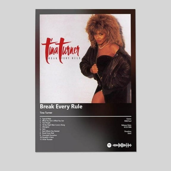 Music Poster - Tina Turner Retro Style Poster - Size 24x36 - Postora