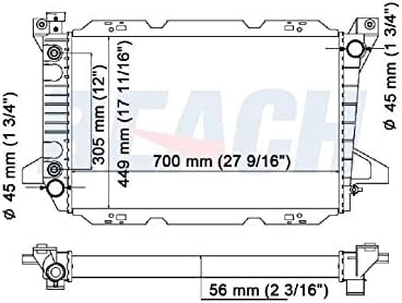 REACH 41-1451 Radiator for BRONCO 85-96/F-Series 85-97, Automotive Radiator Replacement Part