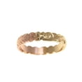 thumbnail image 5 of 14k yellow rose gold 2 tone custom hand engraved Hawaiian scroll maile ring 4mm cut out size 8, 5 of 8