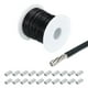 thumbnail image 1 of Uxcell 200Ft(60M) Cable de alambre de acero inoxidable 304 recubierto de vinilo de 3/64"(1mm) con 20 piezas de manguitos de aluminio negros, 1 of 7