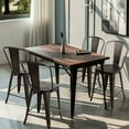 thumbnail image 2 of Costway Set of 4 Modern Metal Dining Chairs w/ Wood Seat Kitchen, 2 of 12