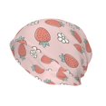 thumbnail image 2 of Fuzoiu Strawberry And Flowers Print Winter Beanie Hat for Men & Women,Warm Knit Cap,Women Windproof Watch Hat,Knit Warm Unisex Beanie, 2 of 7
