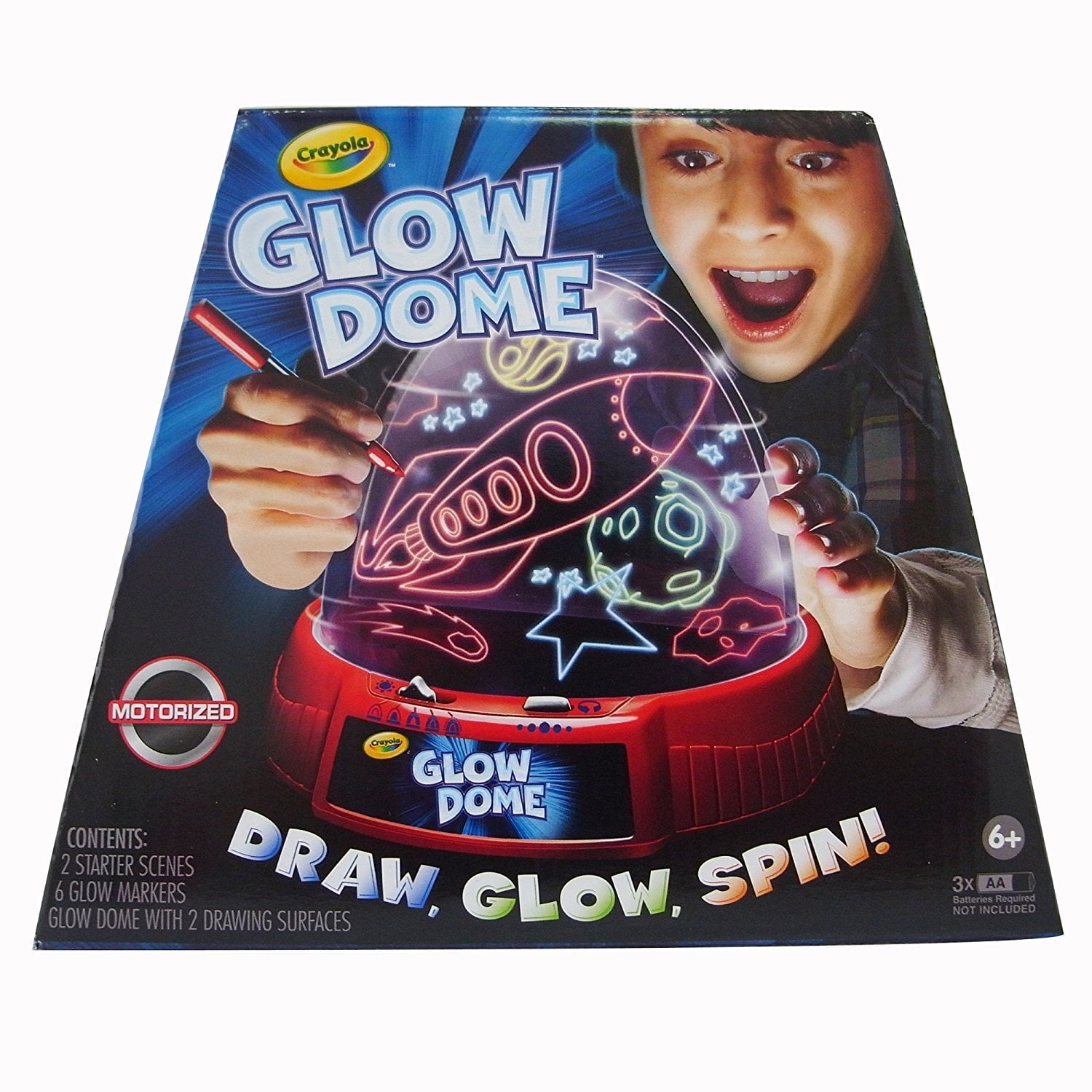 Crayola Glow Dome Toy Boys & Girls Motorized Drawing Creative Neon
