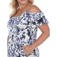 thumbnail image 3 of White Mark Women's Plus Size Tie-Dye Cold Shoulder Maxi Dress, 3 of 5
