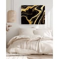thumbnail image 3 of Black Gold Marble Wall Art for Living Room, Canvas Picture Wall Decor for Bathroom Bedroom, Modern Geometric Textured Painting Artwork for Office Kitchen Hallway Dining Room Home Decorations 16"x20", 3 of 8