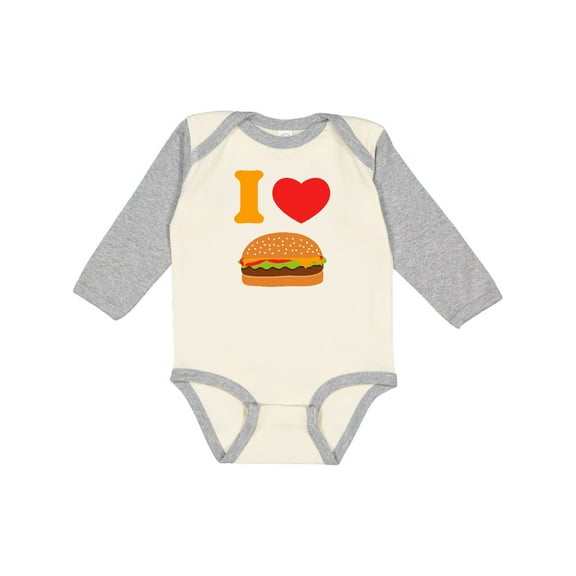 Inktastic I Love Cheeseburgers Boys or Girls Long Sleeve Baby Bodysuit