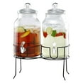 thumbnail image 3 of Style Setter, Rustic Home Clear Glass Dual Beverage Dispensers with Stand and Spigot, 1 gal Each, 3 of 6