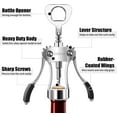 thumbnail image 3 of Powerful Wine Opener, Ergonomic Soft Touch Heavy Duty Manual Bottle Openers, Rust Resistant Zinc Alloy Winged Corkscrew, Easy Use, Open Corks, Dishwasher Safe (Wine Opener, set of, 2), 3 of 6