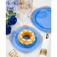 thumbnail image 5 of 175PCS Blue Plastic Plates - Disposable Blue Gold Party Plates & Pre Rolled Napkins with Cutlery for 25 Guests, 50Plates, 75Silverware, 25Cups, 25Napkin for Wedding & Party & Independence Day, 5 of 18