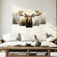 thumbnail image 2 of ZHONGYUTONG Moose Canvas Wall Art 5 Piece Abstract Wildlife Painting Print Vintage Elk Deer Pictures Rustic Cabin Farmhouse Wall Decor Framed (16"x24"x2 16"x32"x2 16"x40"x1), 2 of 6