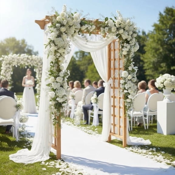 YINYUN Wooden Arbor, Wedding Arch for Ceremony, Wood Trellis for Plant Climbing, Christmas Decor Pergola for Garden Backyard