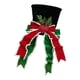 thumbnail image 5 of Adorno navideño con forma de sombrero para la parte superior del árbol de Navidad, lazo para fiestas, decoración navideña para cafetería, bar y año Nu, 5 of 9