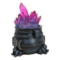 thumbnail image 3 of Wicca Triple Moon Pentagram And Zodiac Symbols LED Crystals Cauldron With Toads, 3 of 9