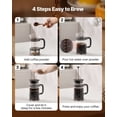 thumbnail image 5 of (YYL-Design)-- French Press Coffee Maker 34 Oz Borosilicate Glass Coffee Tea Press Silver**--（ s';'）, 5 of 6
