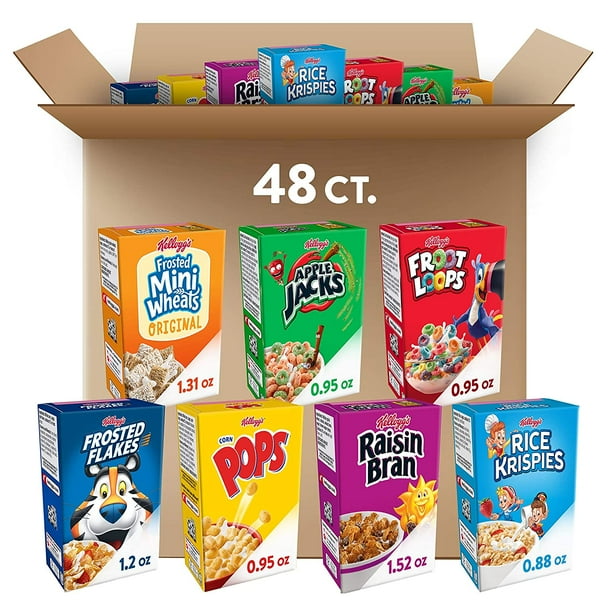 Kellogg's, Breakfast Cereal, SingleServe Boxes, Variety Pack