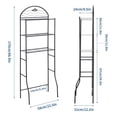 thumbnail image 3 of Yeshouse Estantería de almacenamiento para colocar sobre el inodoro, independiente, de 3 niveles, organizador de baño - 170 cm de alto, diseño que ahorra espacio, color negro, fácil montaje, 3 of 8