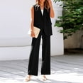 thumbnail image 4 of Riforla Women's 2 Piece Outfits Sleeveless Suit Vest and Wide Leg Pants Business Casual Sets Two Piece Sets for Women Black M, 4 of 9
