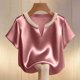 thumbnail image 2 of Eres Más Que Una Camisa de Puntuación de Prueba Moda de Verano de Mujer Color Sólido Casual Cuello en V Top de Manga Corta Mujeres Tops de Verano Casual, 2 of 5