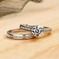 thumbnail image 4 of K-KED Charm 2pcs/set 925 Silver Ring Women Round Cut Cubic Zircon Delicate Jewelry Sz 6-10-6, 4 of 6