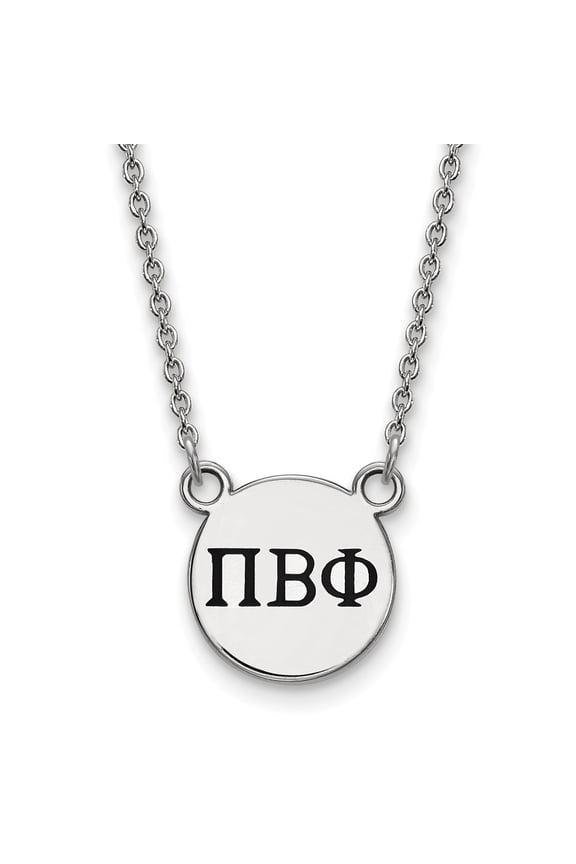 White Sterling Silver necklace Cable Black Blue Unisex Greek Pi Beta Phi 18 in 12 mm 1.25