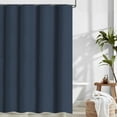 thumbnail image 5 of Dznils Waffle Shower Curtain with Hooks, Thick Weighted Fabric Bathroom Curtain, Navy Blue, 72" x 72", 5 of 8