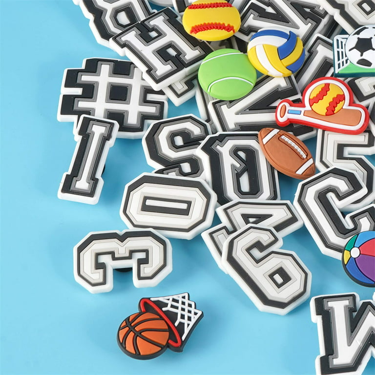 Letters Numbers and Sports Charms for Clog Shoe Decoration