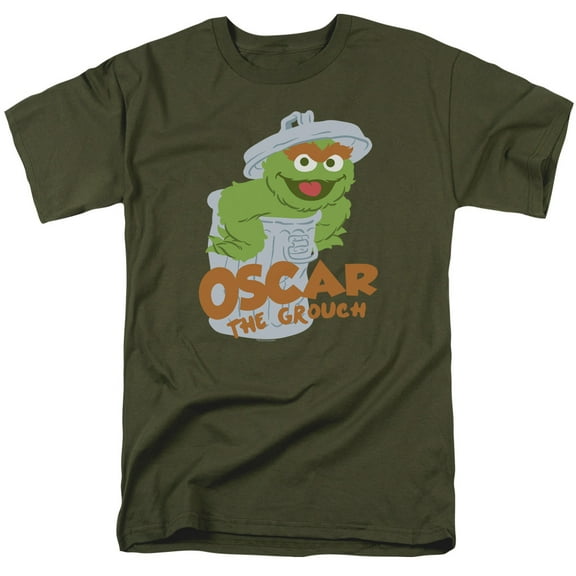 Sesame Street - Flat Oscar - Adult Unisex Short Sleeve T-Shirt - Green